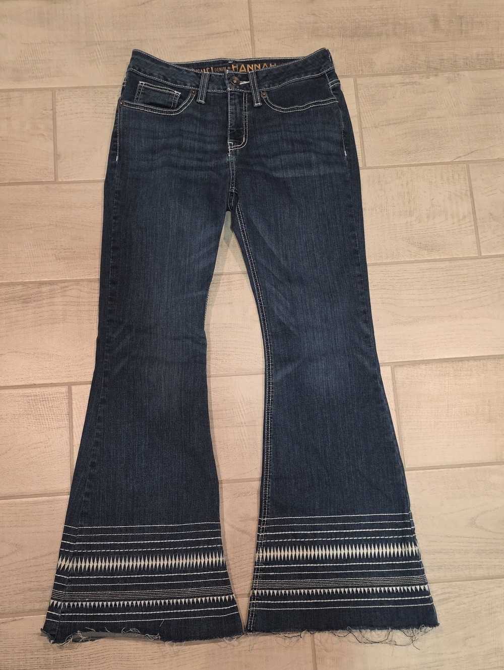 Cruel Denim Hannah Flared Dark Wash Jeans Women's Size 28/5R Embroidered